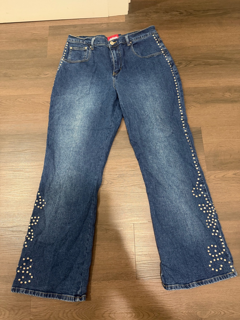 Vintage LA Blues Dark Blue Women’s Jeans with Side Stud Detail